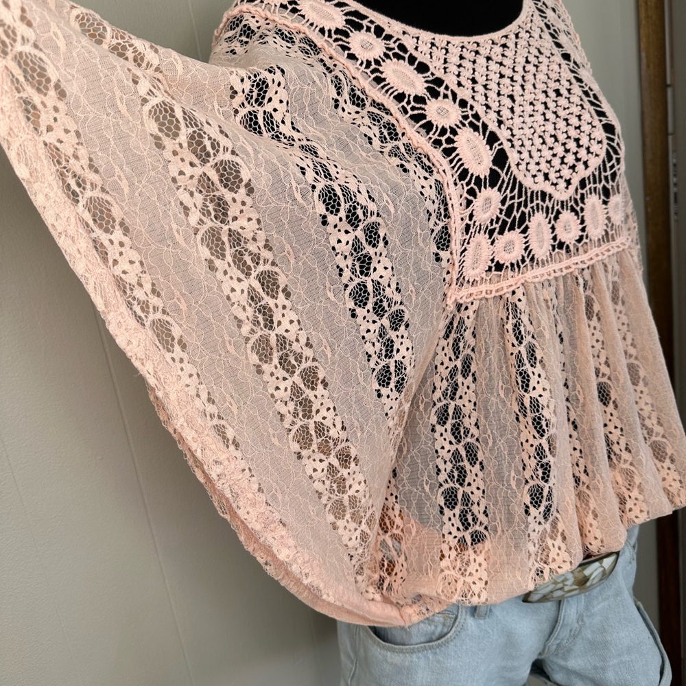 Pink lace shirt